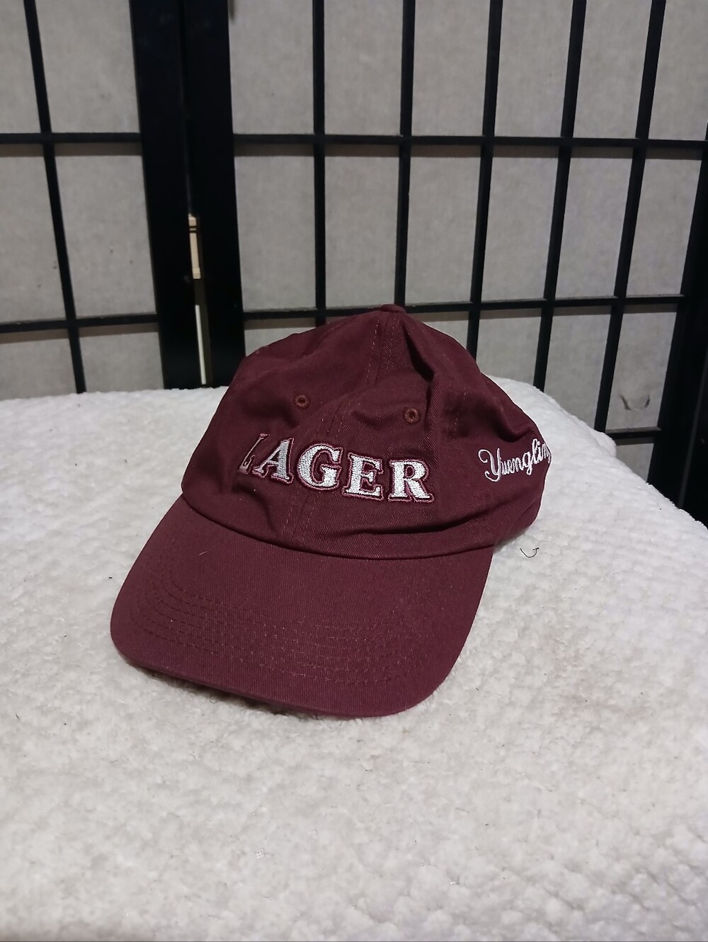 Lager Embroidered Baseball Cap - Maroon